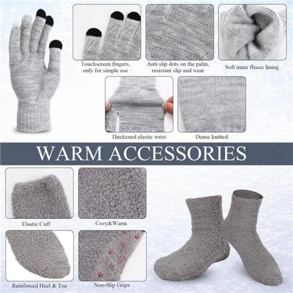 5 in 1 Winter Set: Wearable Blanket Hat Scarf Gloves Socks A1fQXYZvPuL.jpg main image 4